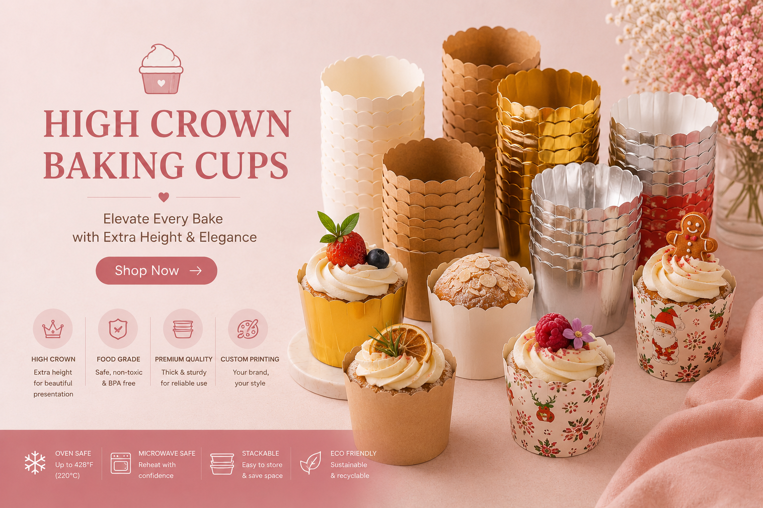 High Crown Baking Cups