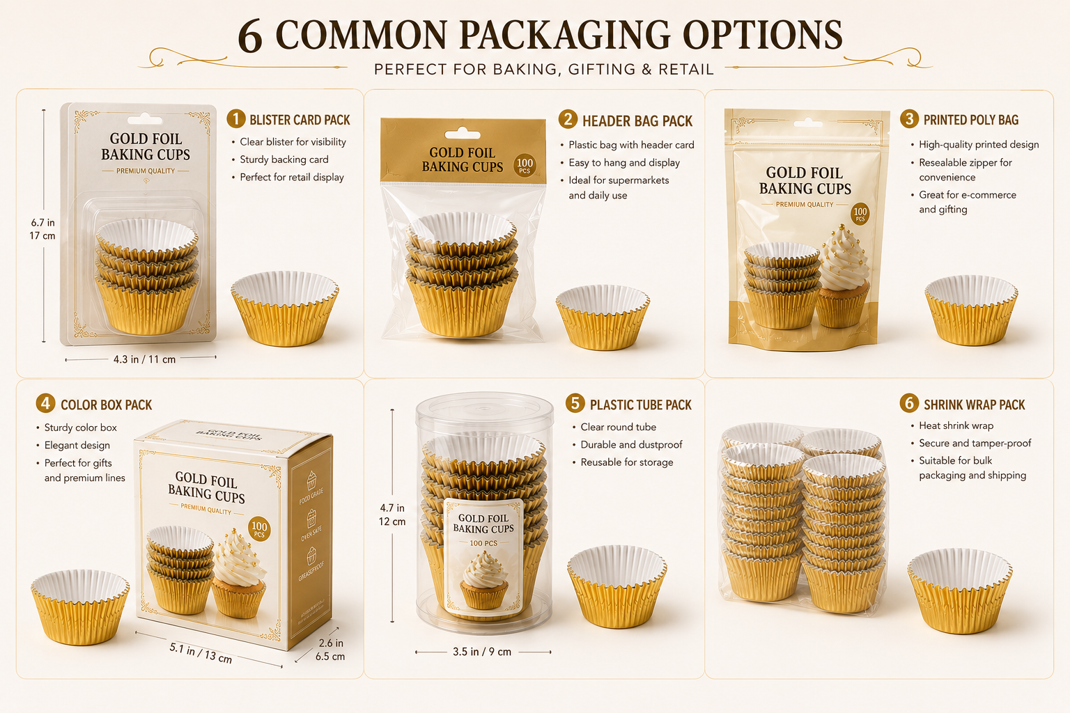 Gold Foil Baking Cups