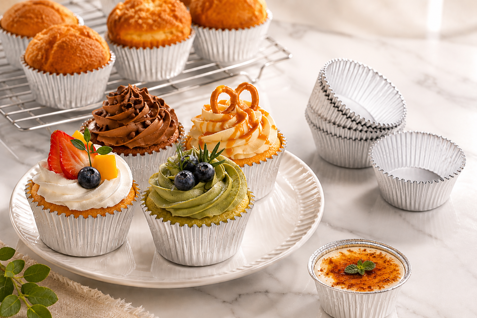 Silver Foil Baking Cups