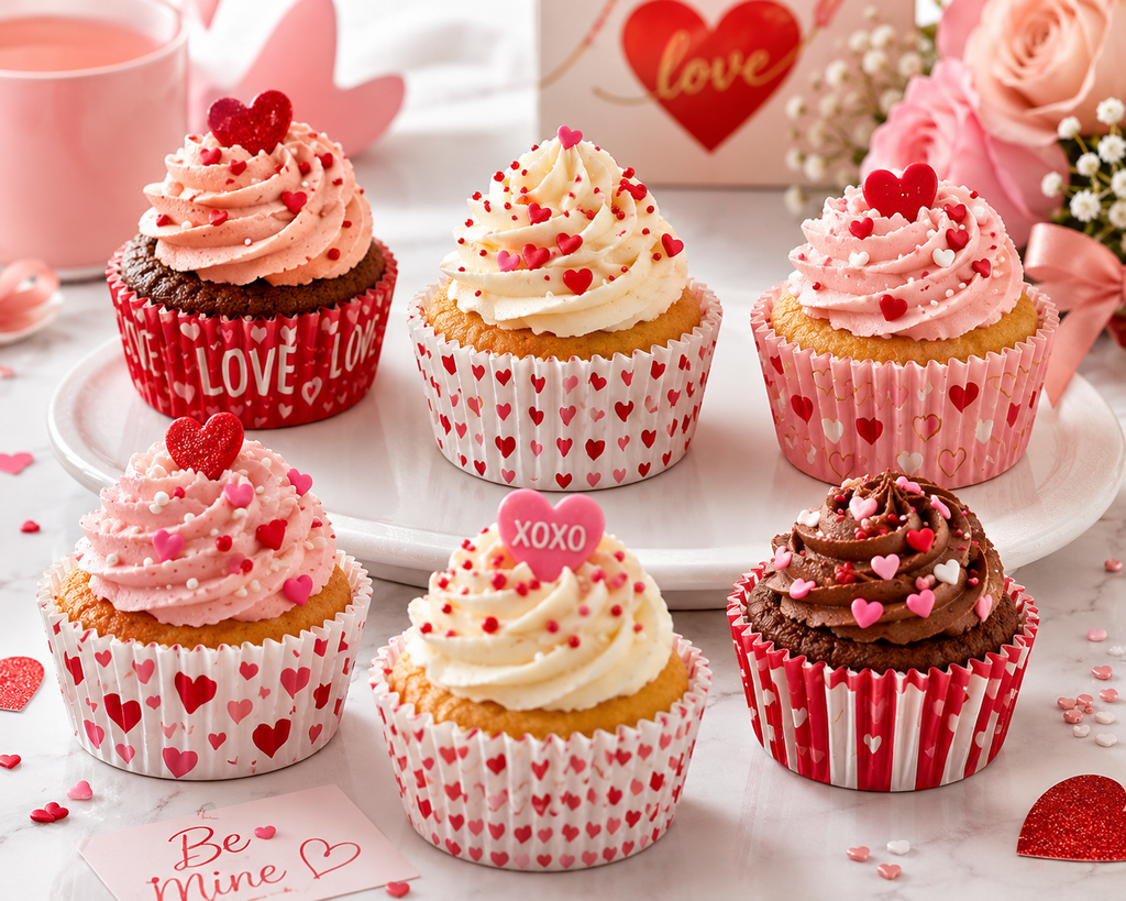 Valentine's Baking Cups – 6 Romantic Designs