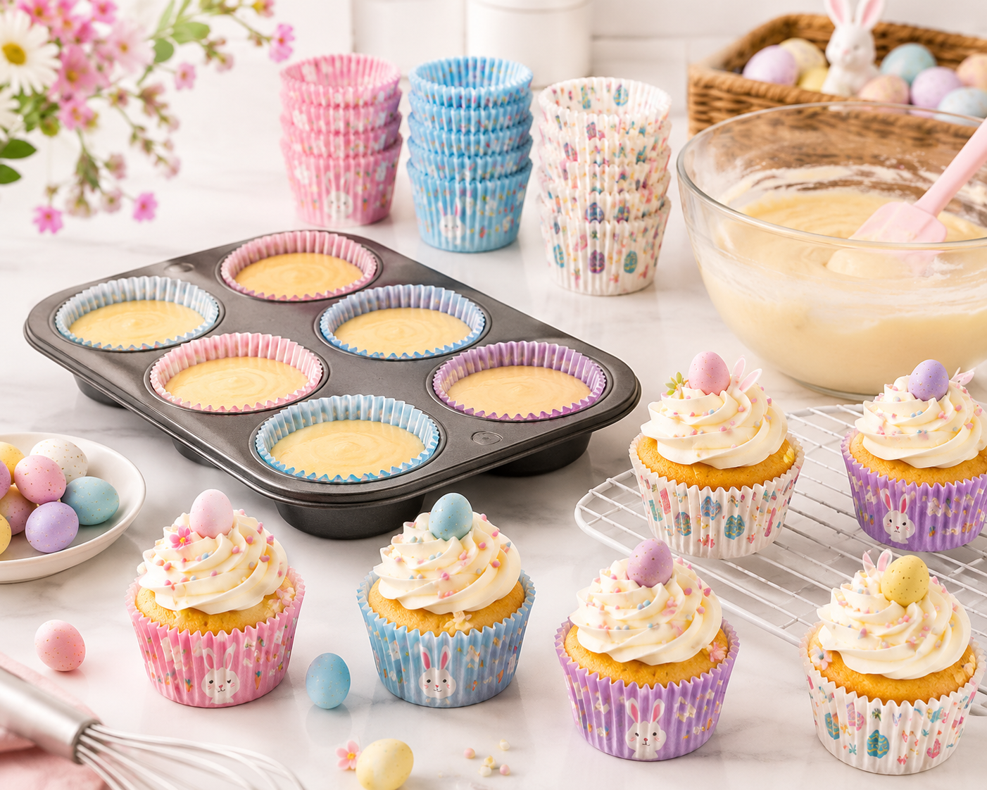 Easter Baking Cups – 6 Pastel Spring Designs