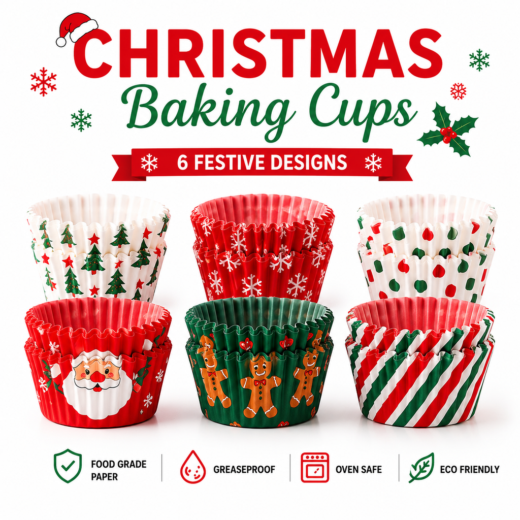 Christmas Baking Cups – 6 Festive Holiday Designs