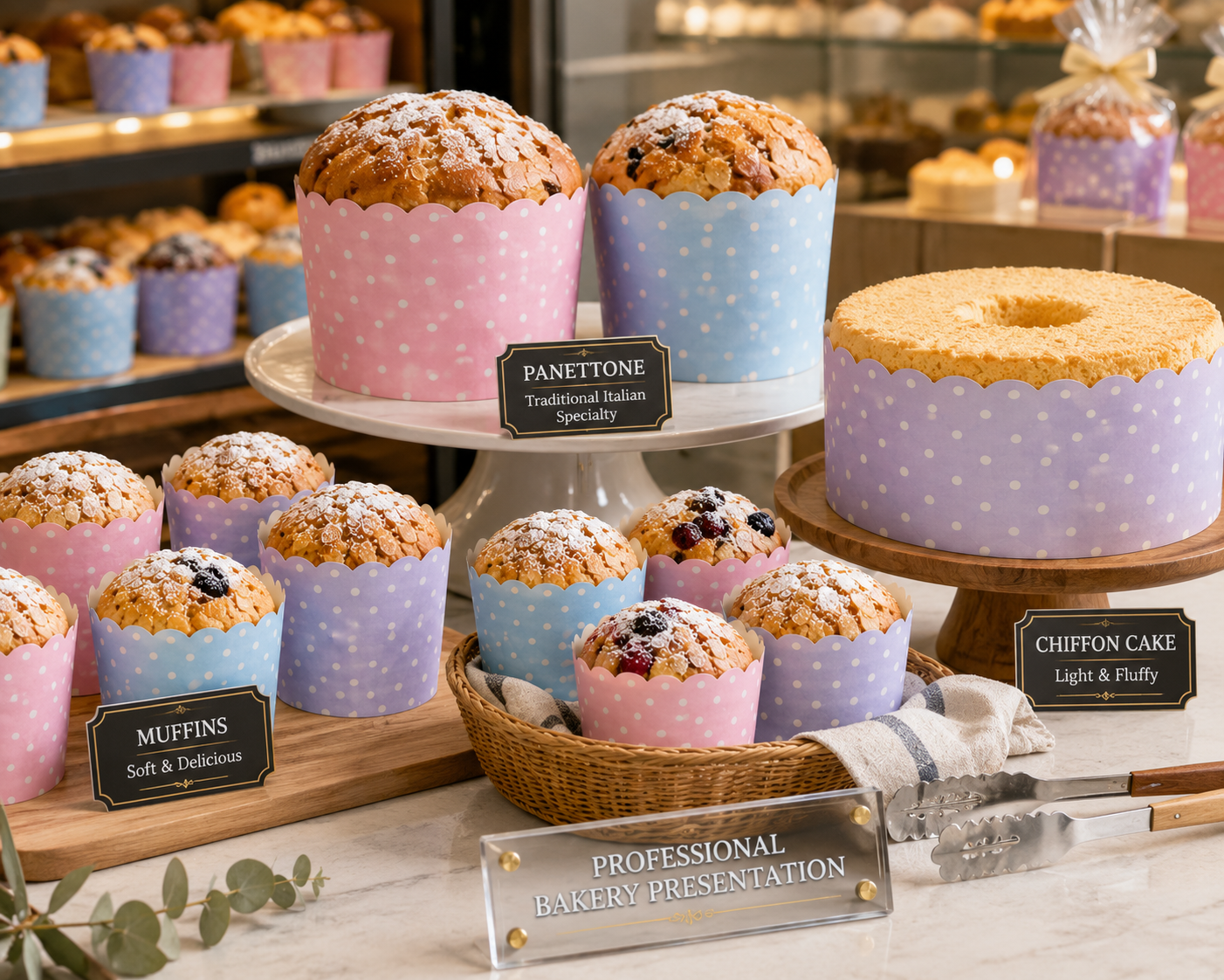Printed High Crown Baking Cups