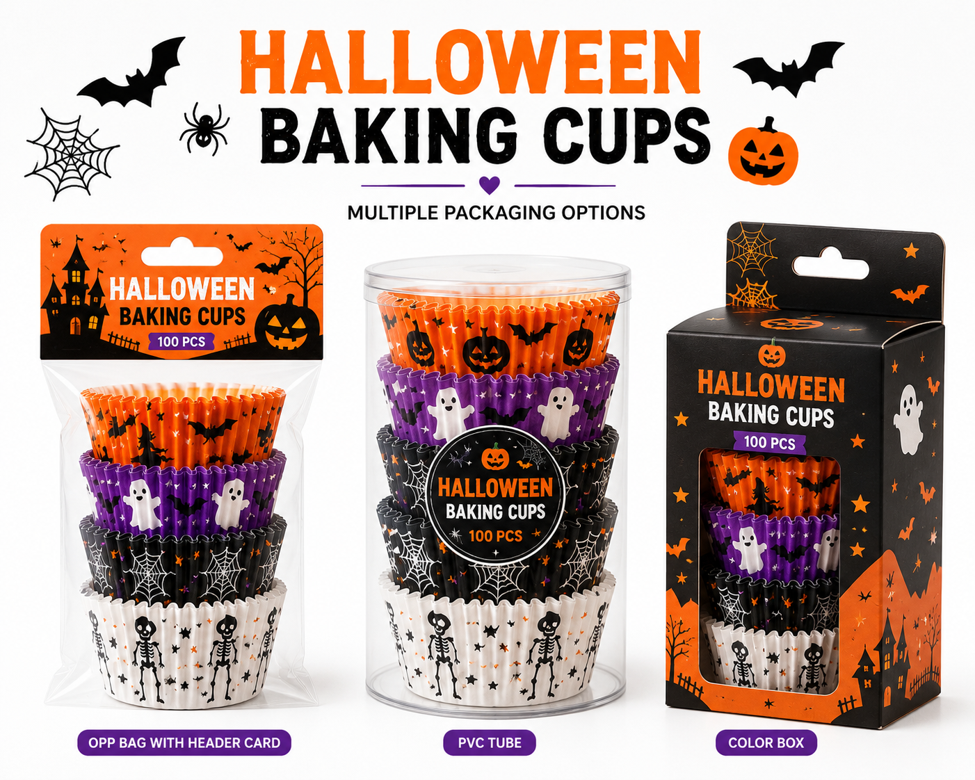 Halloween Baking Cups – 6 Spooky Holiday Designs