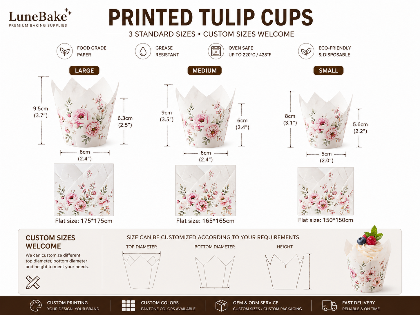 Printed Tulip Baking Cups