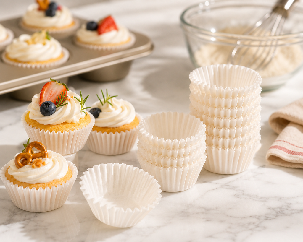 Mini White Greaseproof Baking Cups