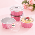 Pink Foil Dessert Cups with Lids