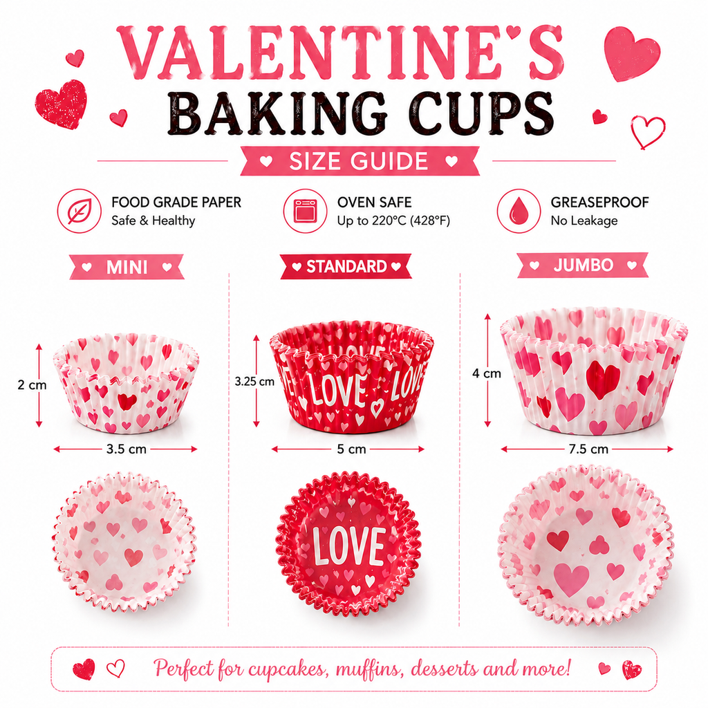 Valentine's Baking Cups – 6 Romantic Designs