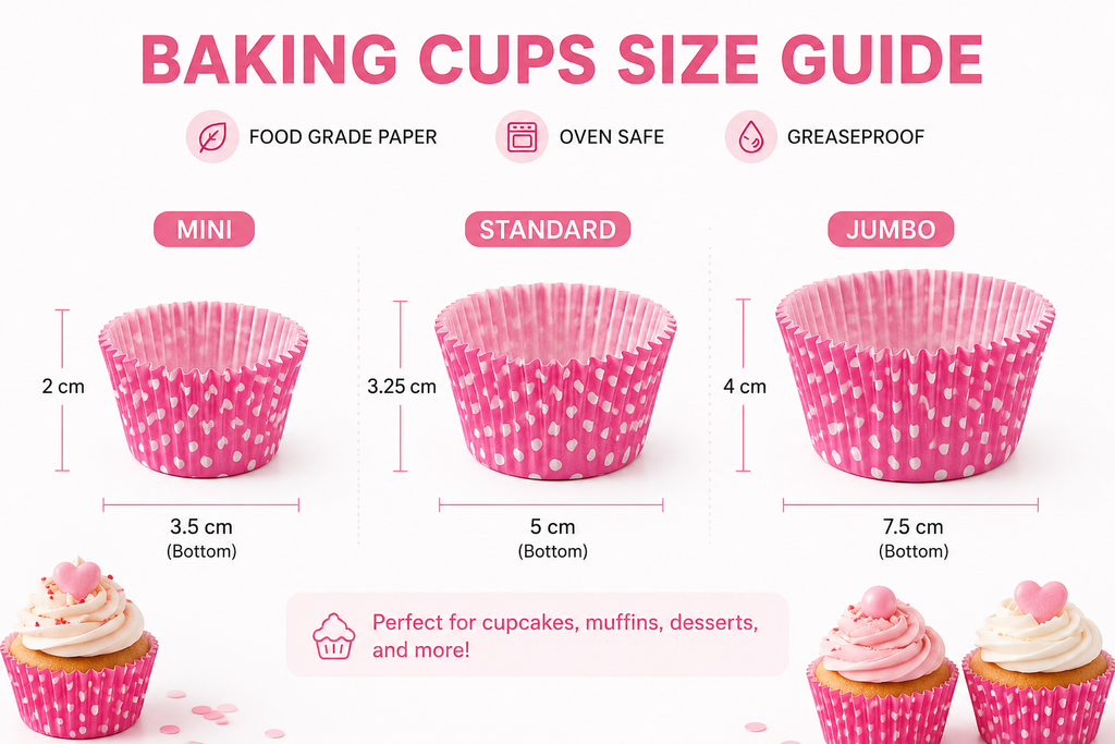 Pink Polka Dot Baking Cups – 4 Colors Assorted