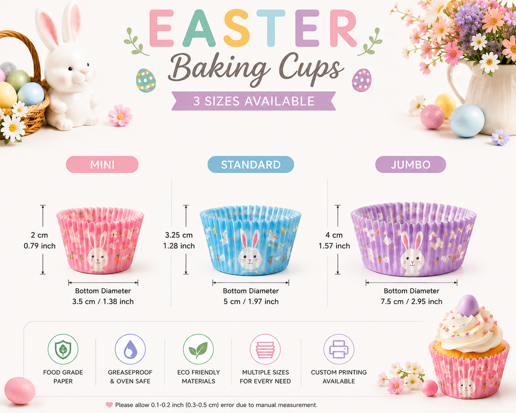 Easter Baking Cups – 6 Pastel Spring Designs