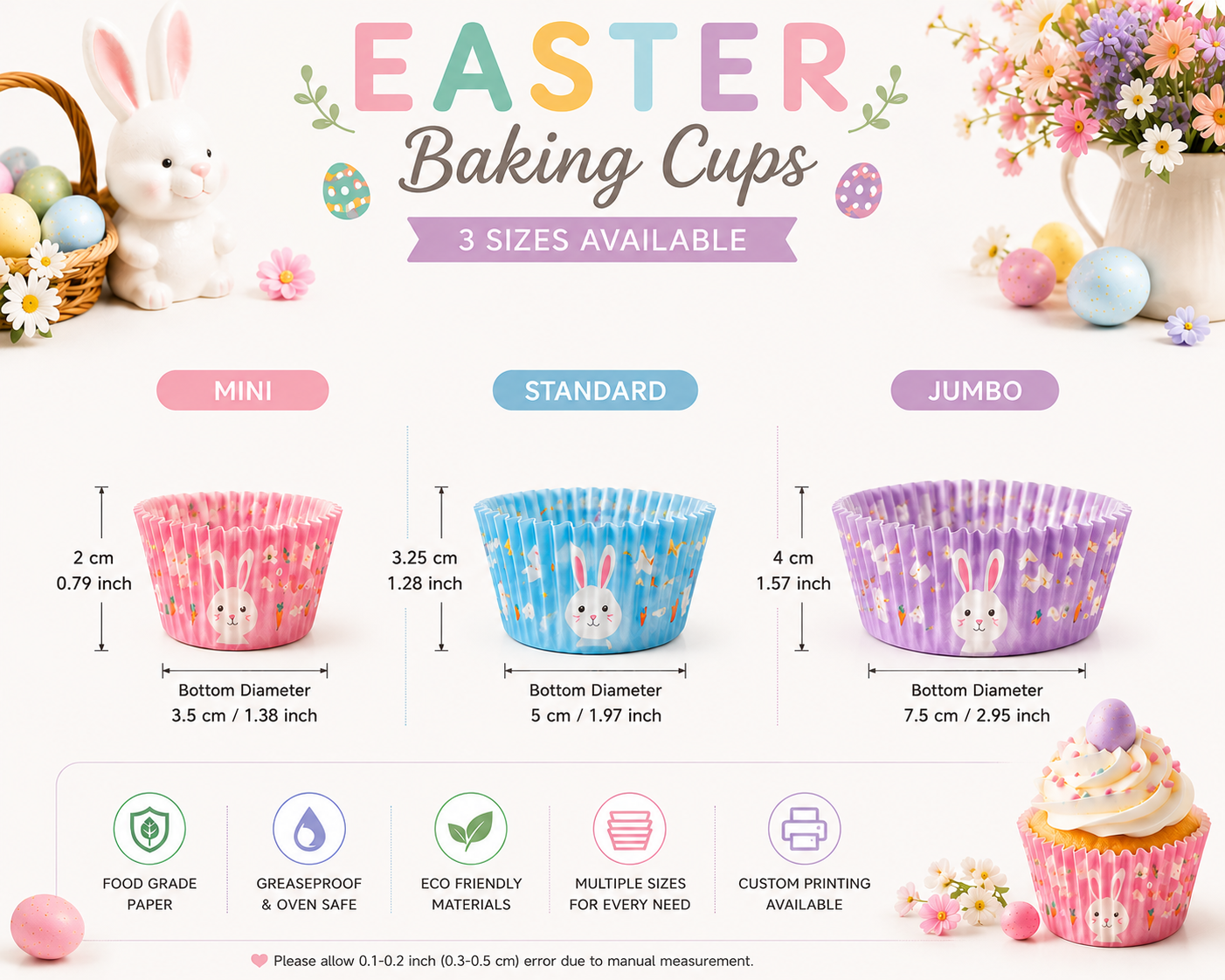 Easter Baking Cups – 6 Pastel Spring Designs
