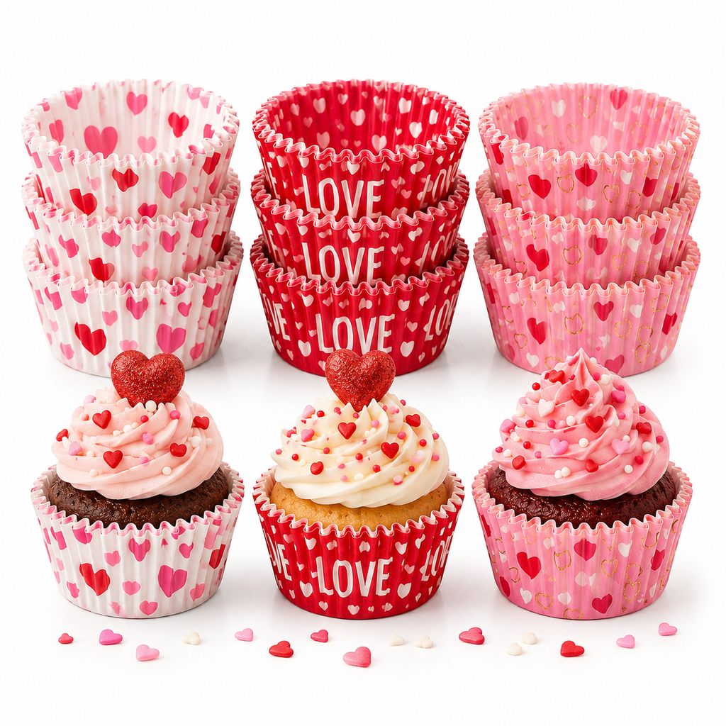 Valentine's Baking Cups – 6 Romantic Designs