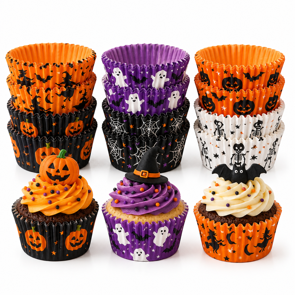 Halloween Baking Cups – 6 Spooky Holiday Designs