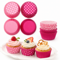Pink Polka Dot Baking Cups – 4 Colors Assorted