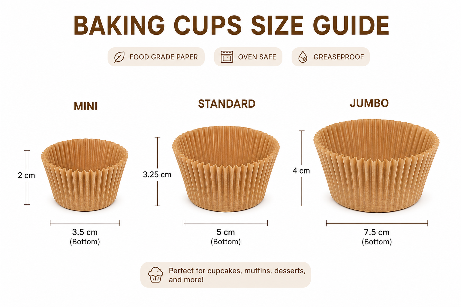 Natural Kraft Baking Cups