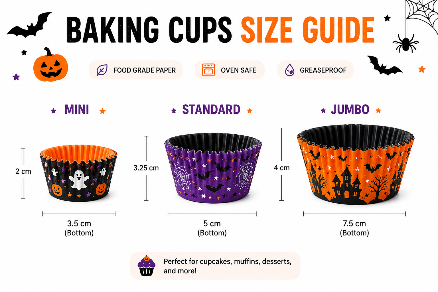 Halloween Baking Cups – 6 Spooky Holiday Designs