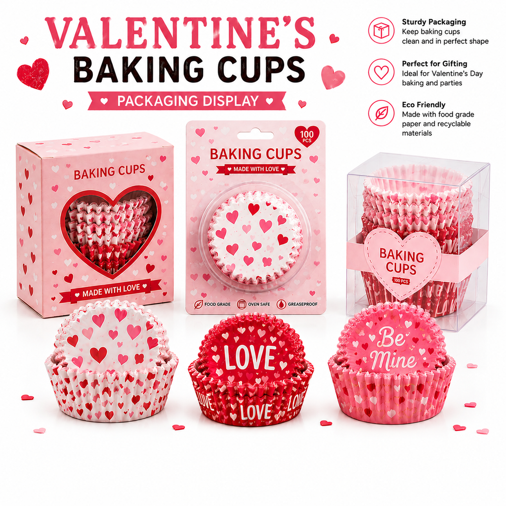 Valentine's Baking Cups – 6 Romantic Designs