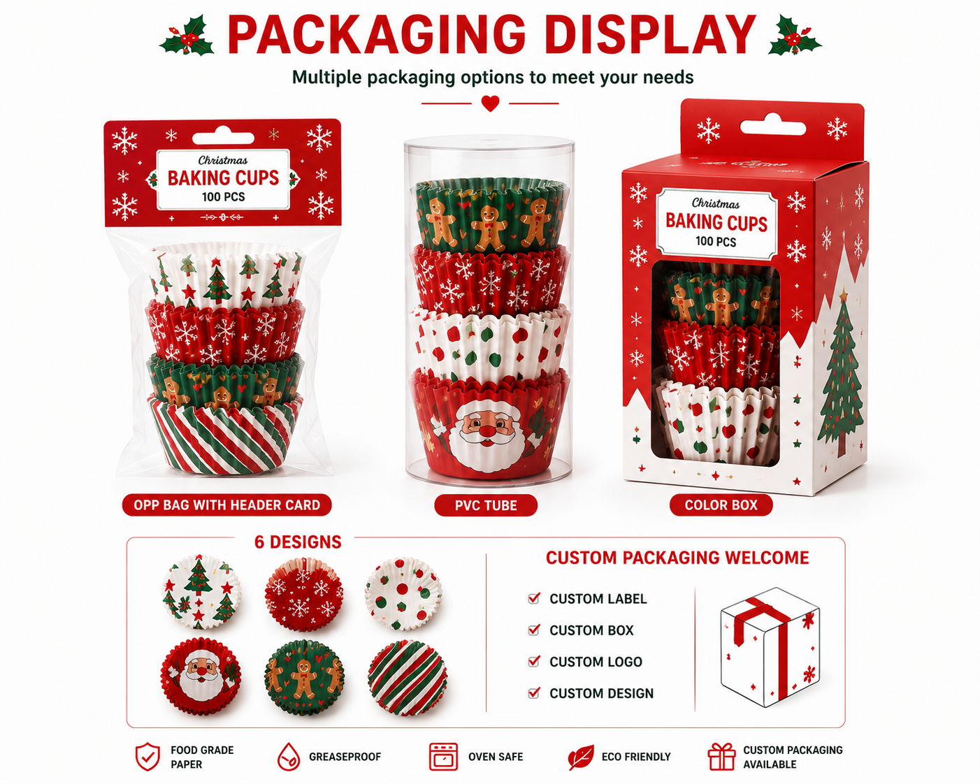 Christmas Baking Cups – 6 Festive Holiday Designs