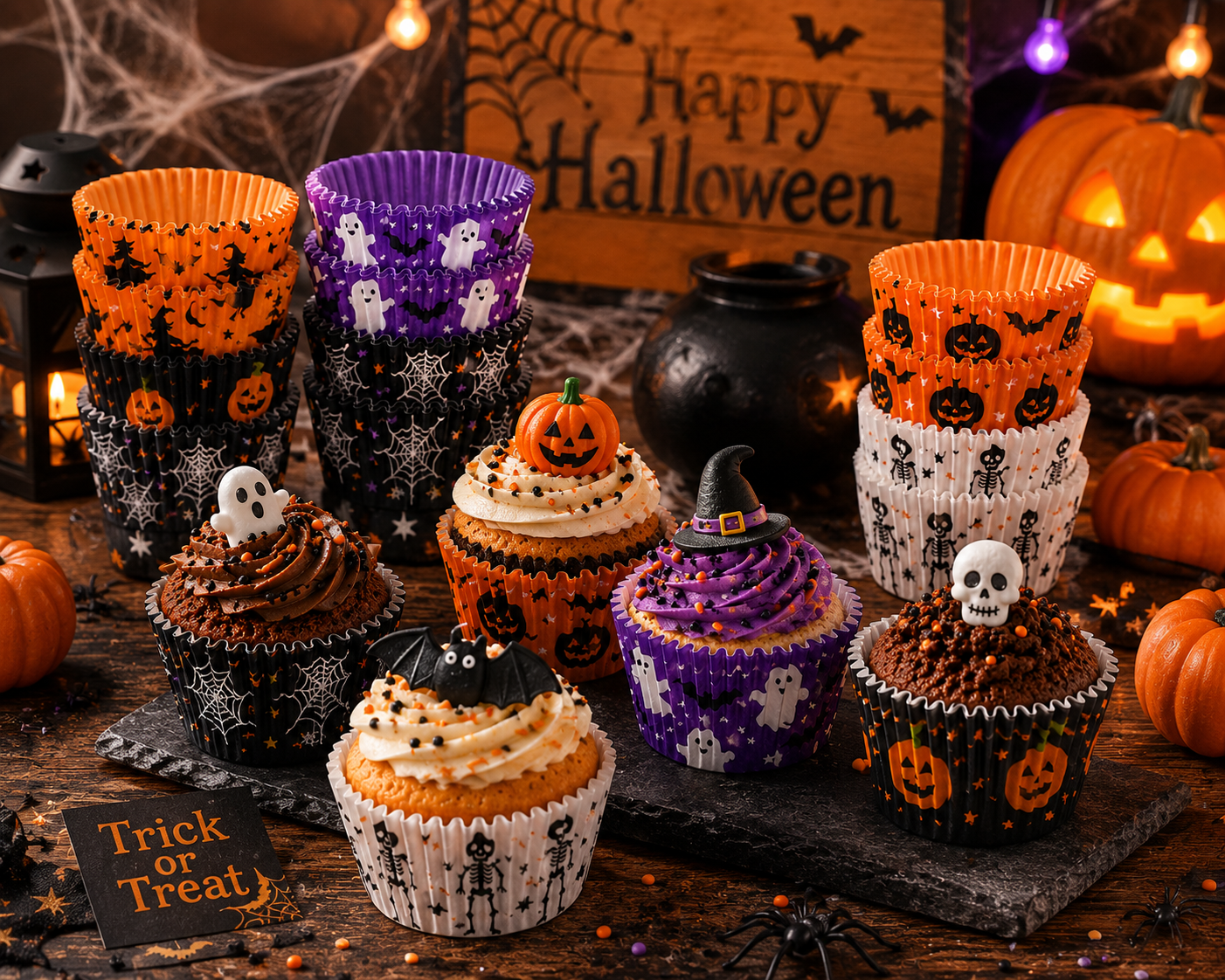 Halloween Baking Cups – 6 Spooky Holiday Designs
