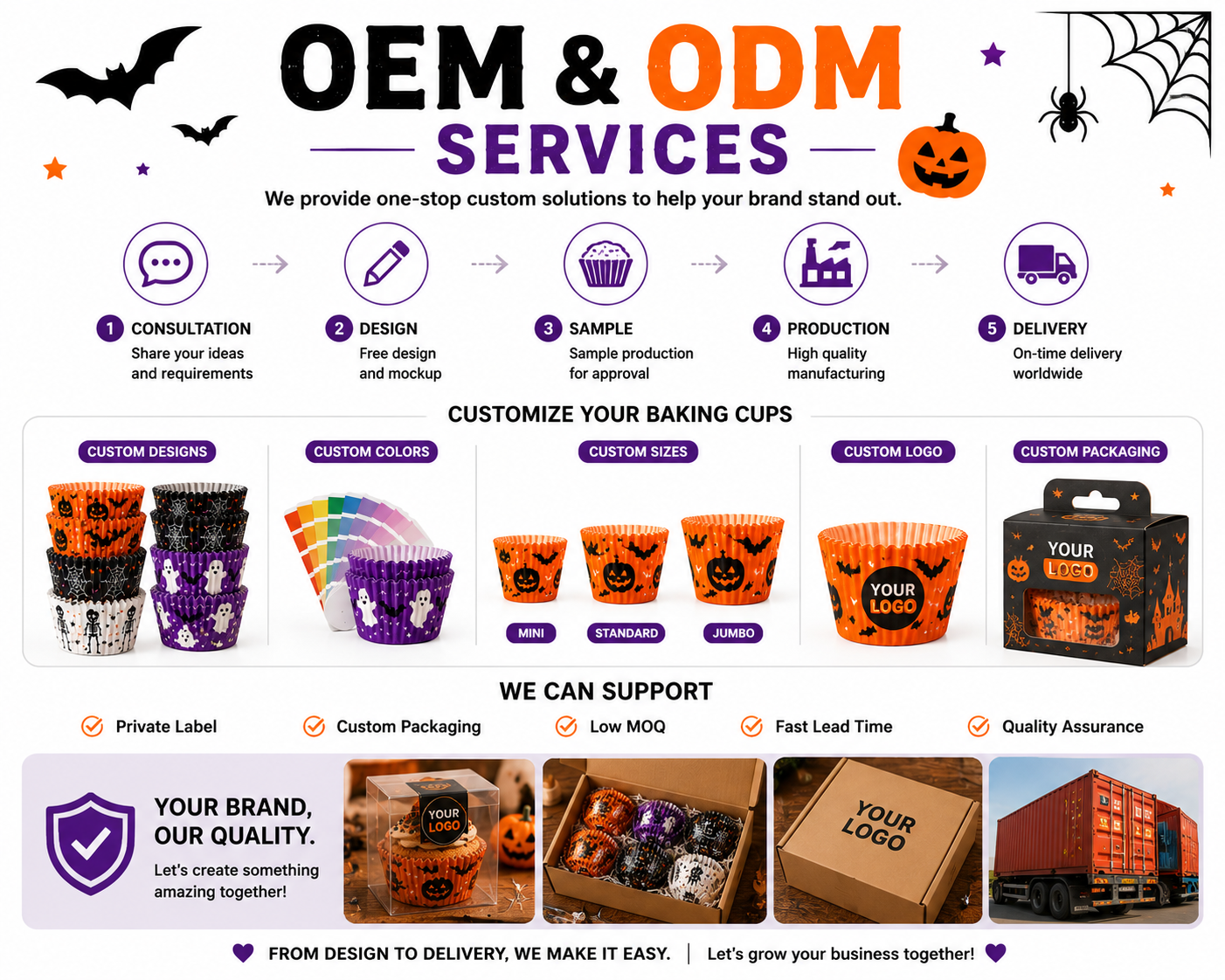 Halloween Baking Cups – 6 Spooky Holiday Designs